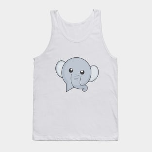 Cute Baby Elephant Cartoon Character in Speech Bubble Tank Top